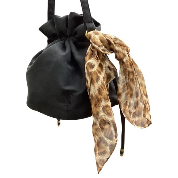 Yves Saint Laurent Clutch Drawstring Bucket Bag with Cheetah Twilly - Picture 2 of 6